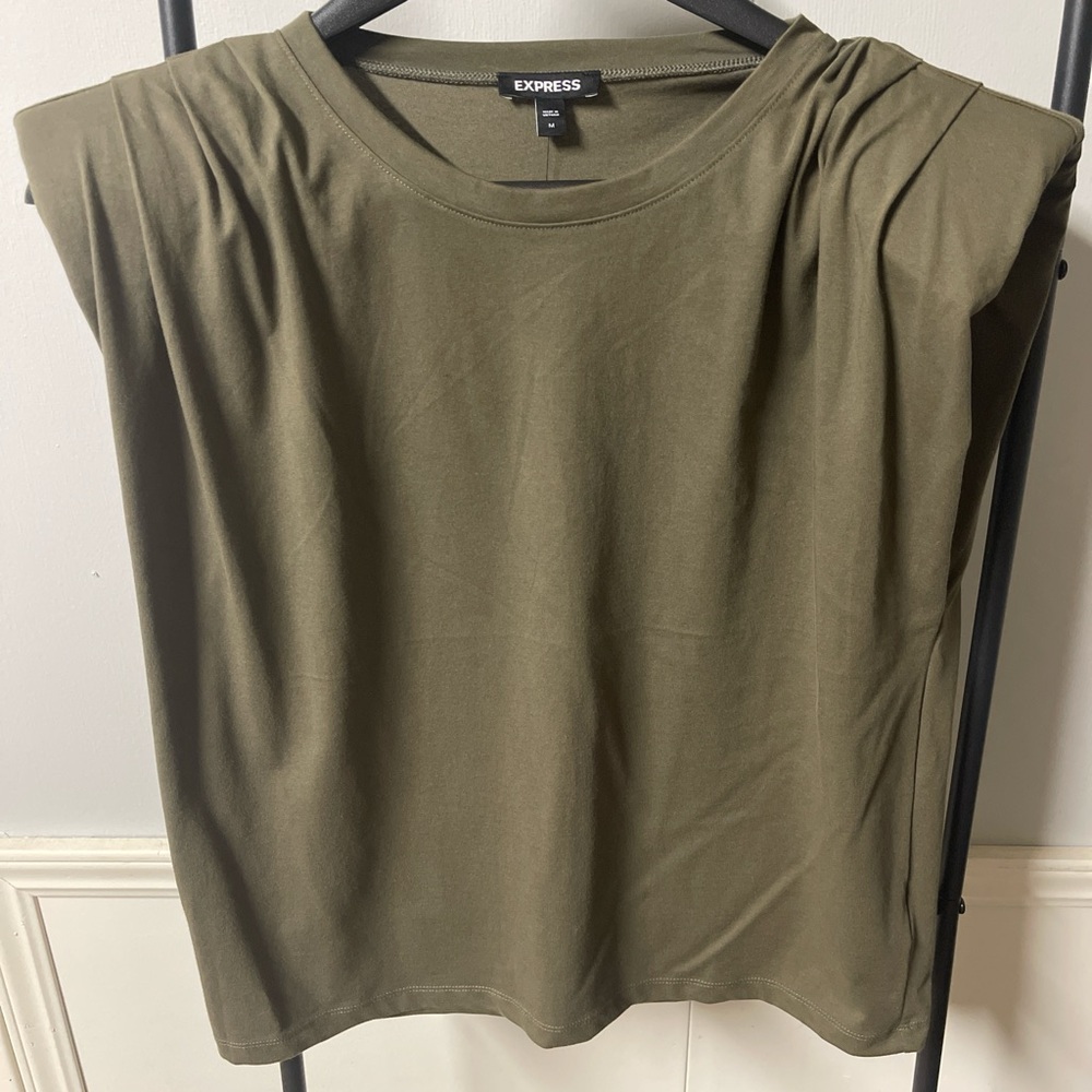 Express Green Cap Sleeve Muscle Tee
